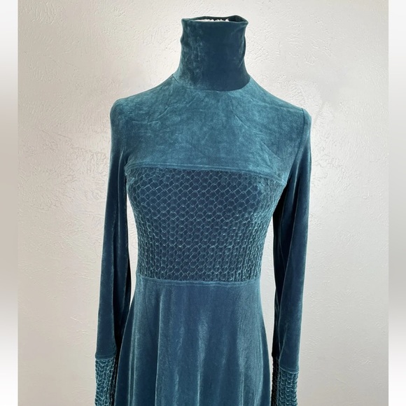 Vintage Bruno Duluc Kush Velvet Velour Maxi Dress - Picture 3 of 5